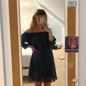 Abercrombie and Fitch blue off the shoulder dress